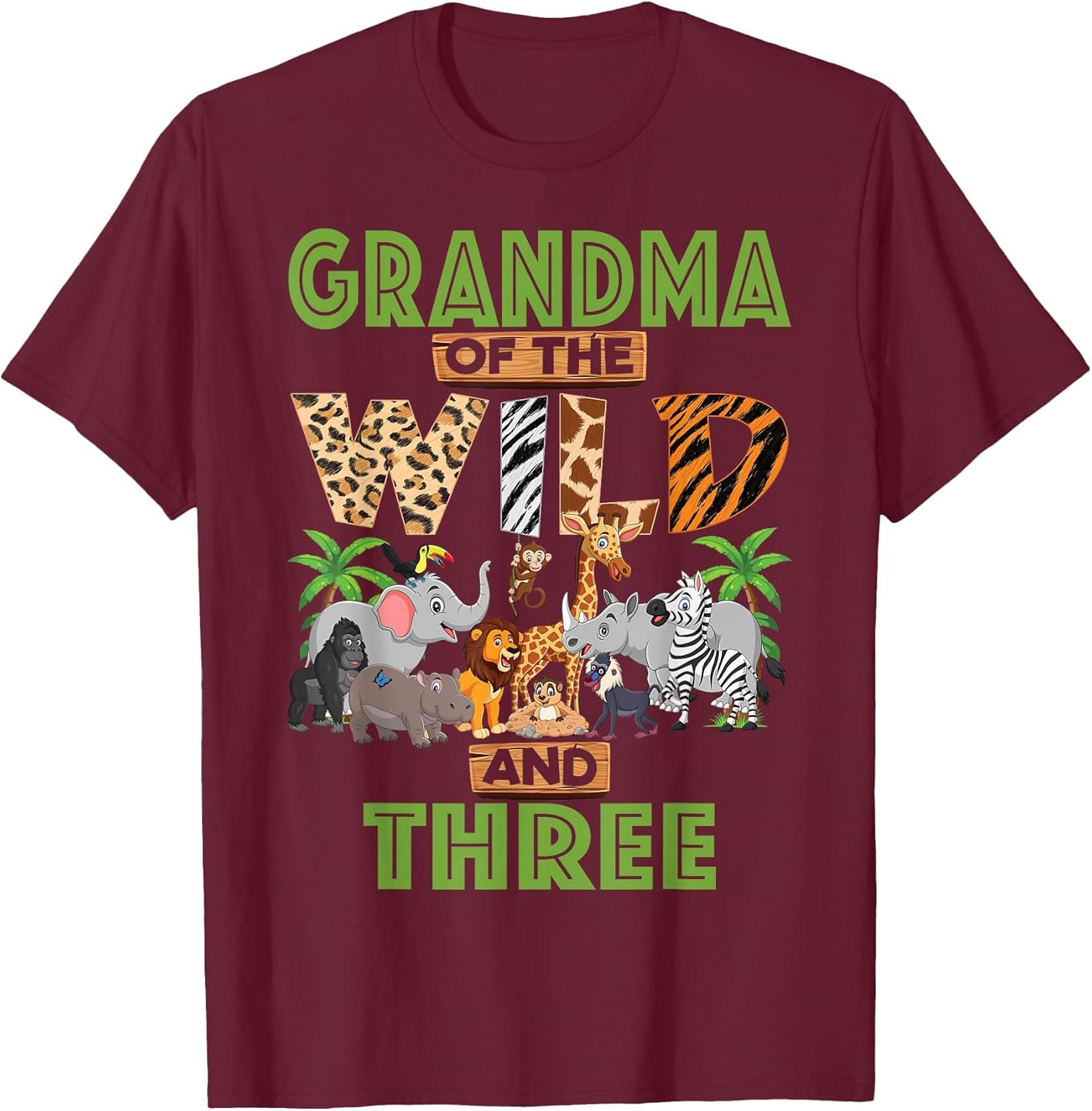 3rd Birthday Zoo Safari Jungle Grandma of The Wild and Three