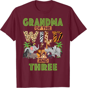 3rd Birthday Zoo Safari Jungle Grandma of The Wild and Three