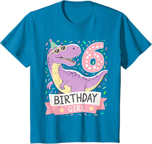 6 Year Old T Rex Dinosaur 6nd Birthday Girl