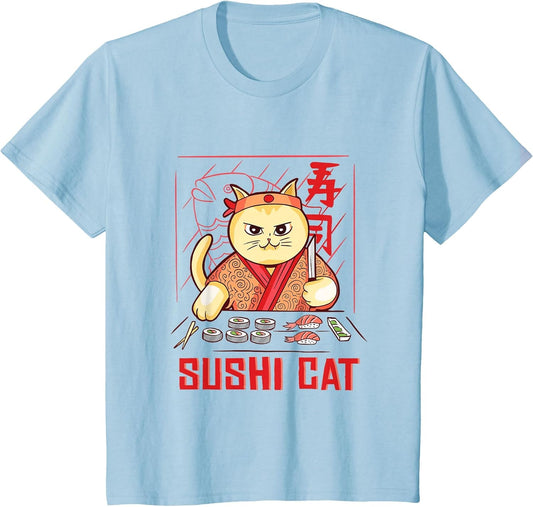 Sushi Cat Funny Japanese Chef Food Graphic