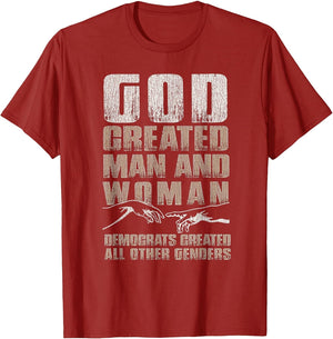 Vintage God Created Man & Woman Democrats Created All Other