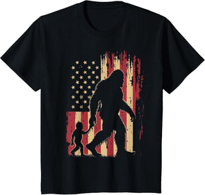 American Flag Bigfoot Dad Fathers Day Sasquatch Fathers Day
