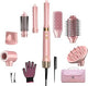 StyleVibe 8-in-1 Air Styler, Hair Dryer & Blow Dryer Brush with Travel Case - Auto Wrap Curls (L/R), Fast Drying, Thermal Round Brush for Smooth Blowouts & Frizz-Free Volume, No Heat Damage