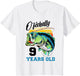 O'Fishally 9 Years Old 9th Birthday Fishing Bass Fish Retro