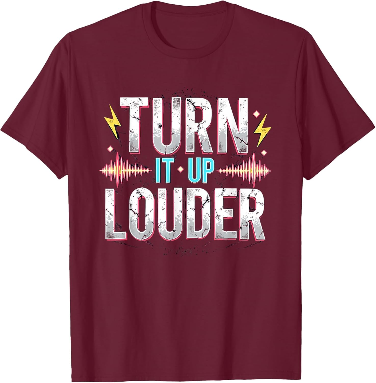 Turn It Up Louder 80s Rock Band Design
