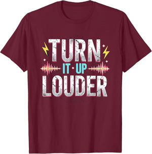 Turn It Up Louder 80s Rock Band Design