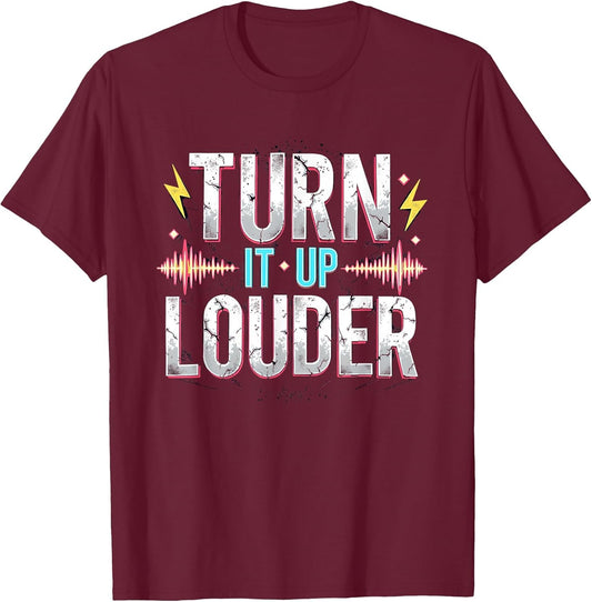 Turn It Up Louder 80s Rock Band Design