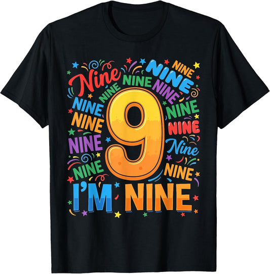 9th Birthday Shirt Boys 9yr 9 Nine Year Old Girls Kids