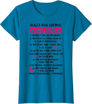 Rules for Dating My Son Funny Mom Loves Her Son Mother's Day