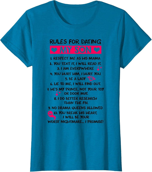 Rules for Dating My Son Funny Mom Loves Her Son Mother's Day