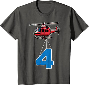 Kids 4th Birthday Helicopter 4 Four Year Old Bday Party Boys Kids