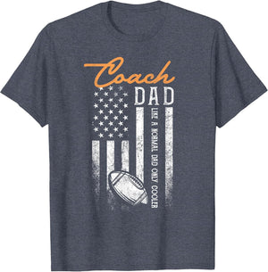 Football Coach Dad Like A Normal Dad Only Cooler USA Flag