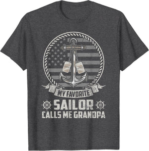 My Favorite Sailor Calls Me Grandpa Flag US Veteran Military