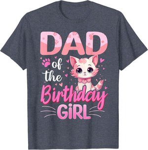 Dad of The Birthday Girl Cute Cat Lover Kitten Kid