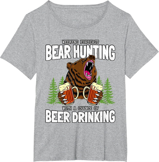 Bear Hunter and Beer Lover Camping Funny Hunting Sayings