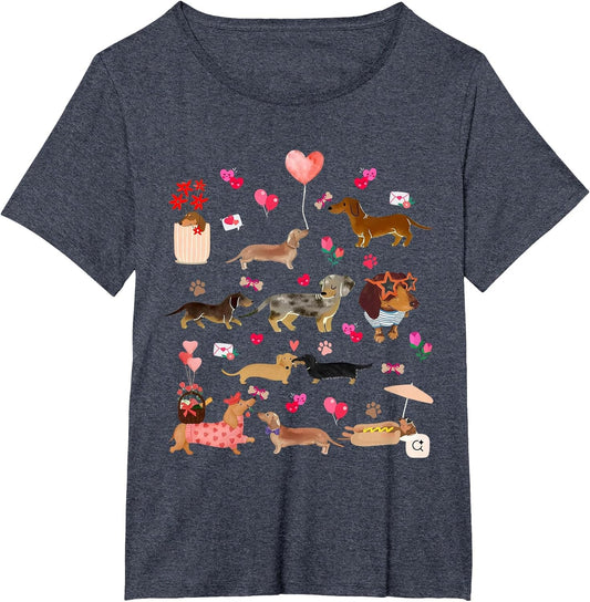Cute Dachshund Valentine Heart Lover Doxie in Dog Dress