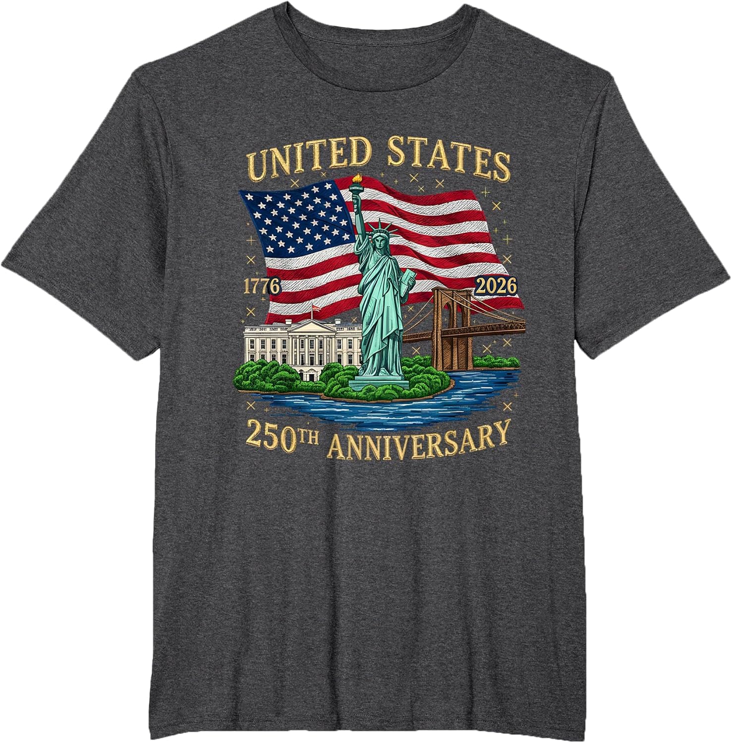 250 Years 1776-2026 250th Birthday Patriotic American Flag