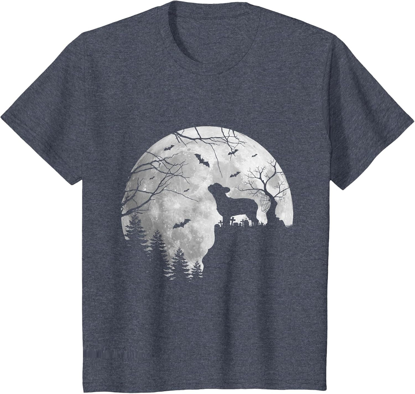 Frenchie Dog Moon Howl in Forest Halloween Dog Frenchie