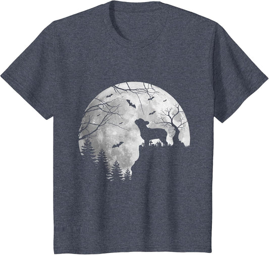 Frenchie Dog Moon Howl in Forest Halloween Dog Frenchie