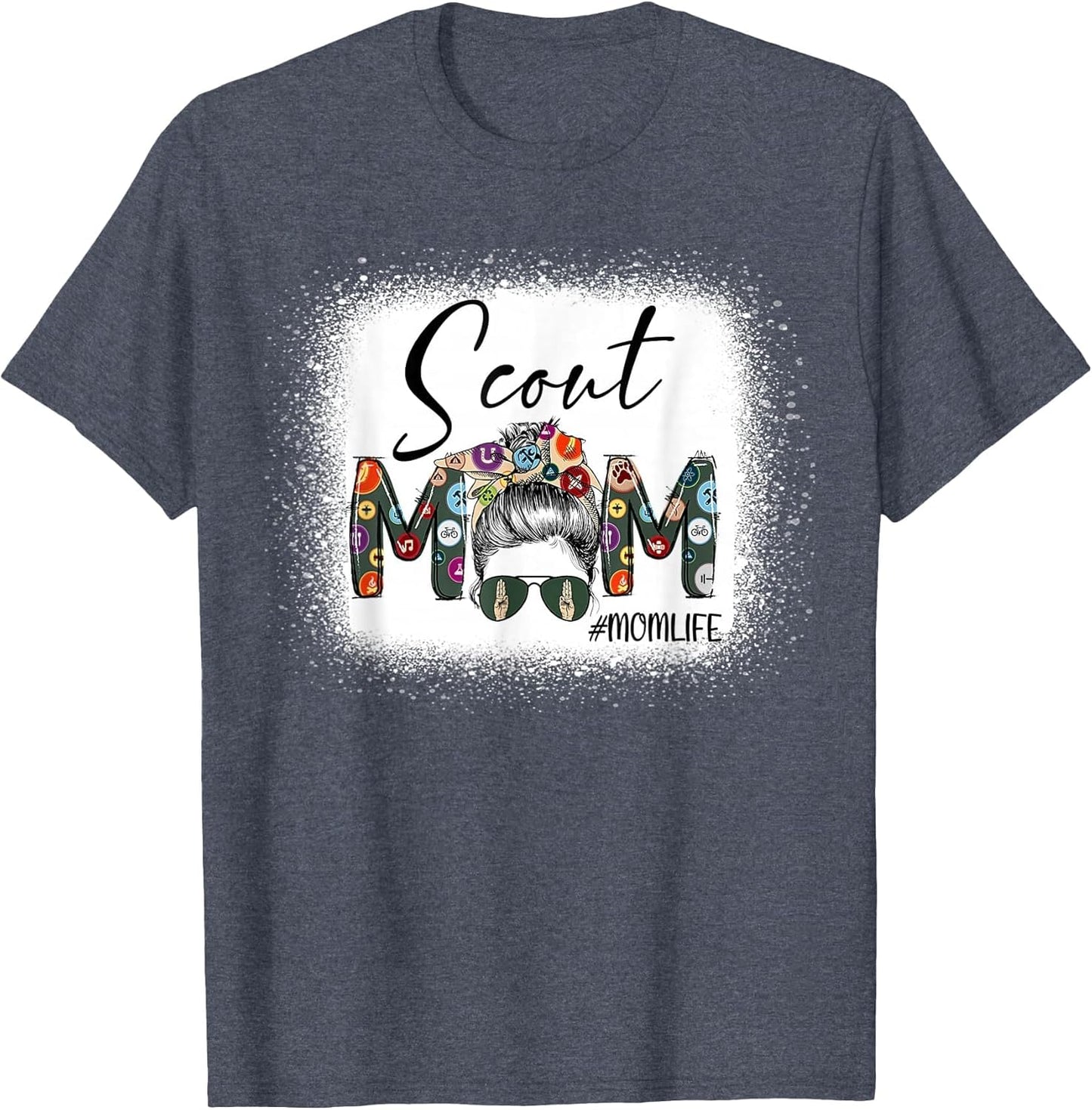 Scouting Scout Mom Life Messy Bun Hair Bleached Mother's Day