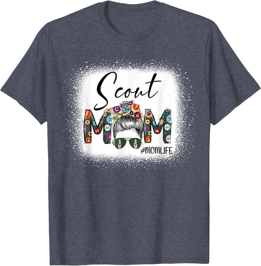 Scouting Scout Mom Life Messy Bun Hair Bleached Mother's Day