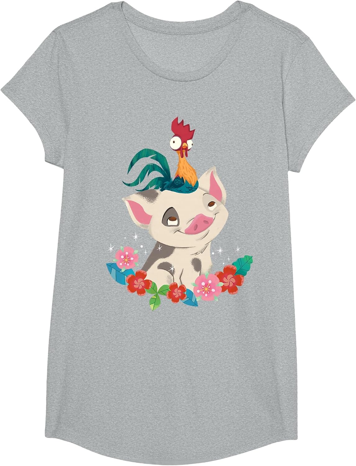 Disney Moana HEI HEI Rooster Pua Flowers Sketch Portrait