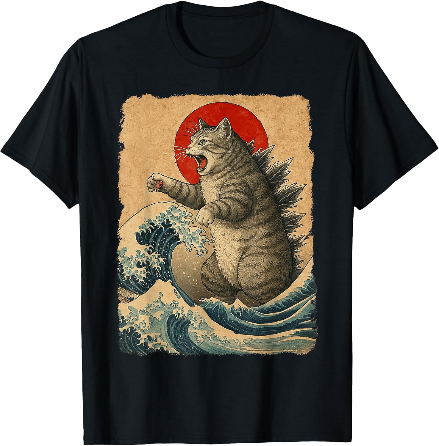 Catzilla Cat Japanese Art Funny Cat Lover Women Kid