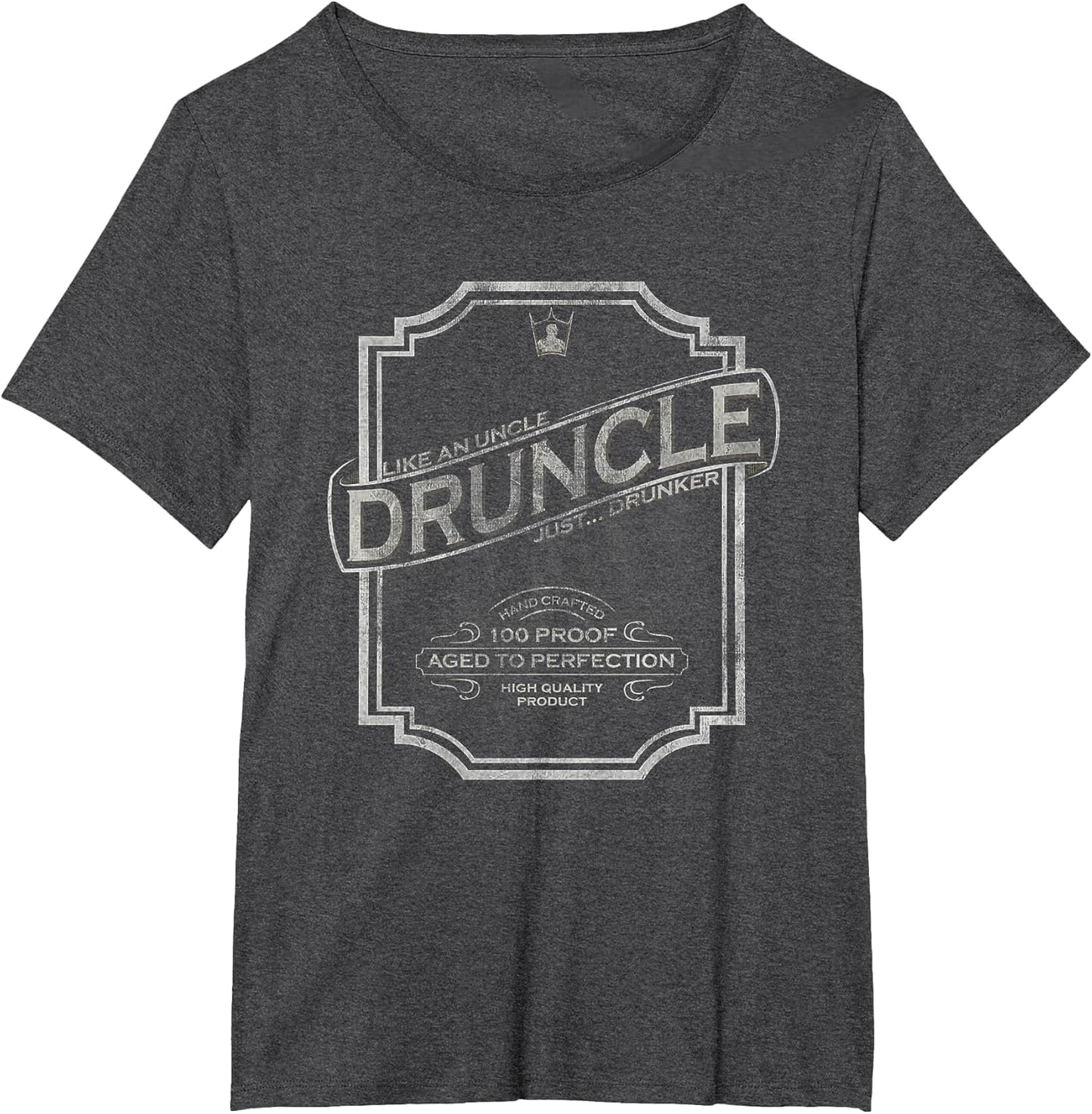 DRUNCLE Vintage Weathered Whiskey Label Design T Shirt