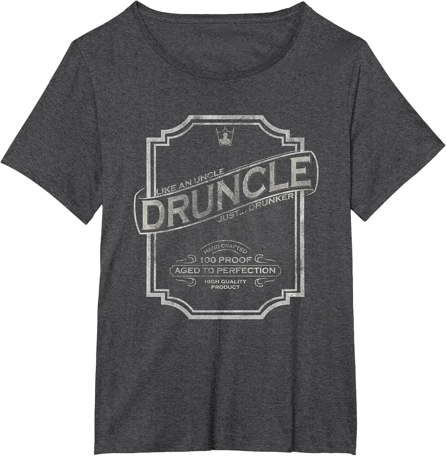 DRUNCLE Vintage Weathered Whiskey Label Design T Shirt