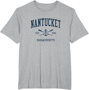 Nantucket MA Vintage Navy Crossed Oars & Boat Anchor
