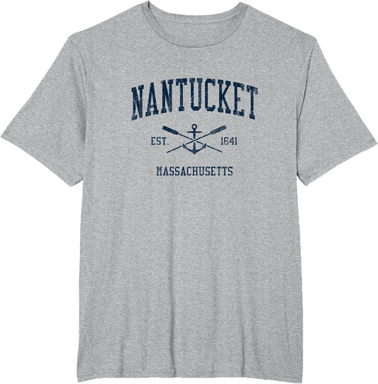 Nantucket MA Vintage Navy Crossed Oars & Boat Anchor