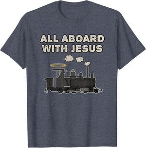 Vintage Steam Train All Aboard with Jesus Funny Church
