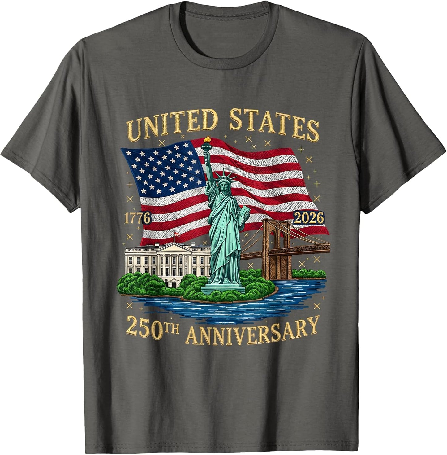250 Years 1776-2026 250th Birthday Patriotic American Flag