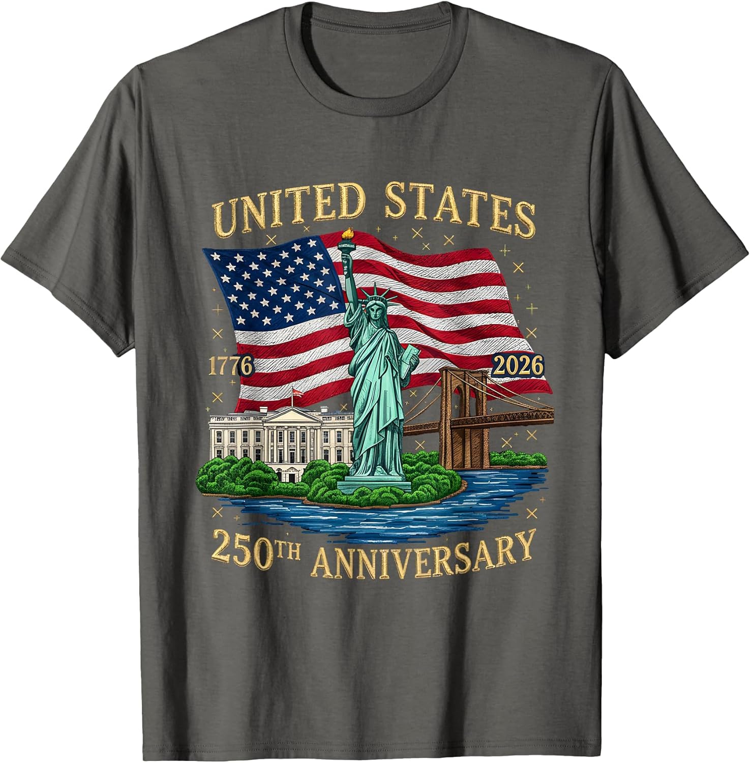 250 Years 1776-2026 250th Birthday Patriotic American Flag