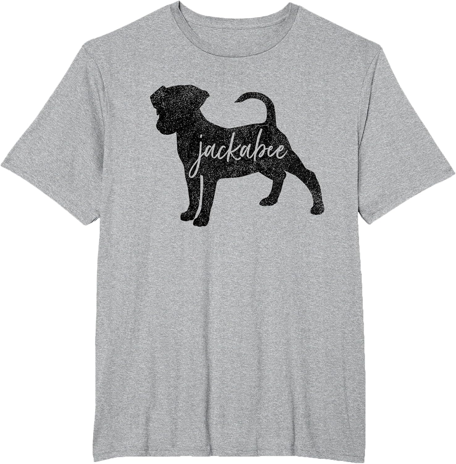 Distressed Silhouette of Jackabee Dog