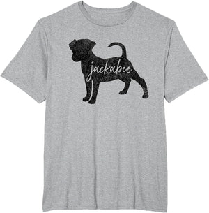 Distressed Silhouette of Jackabee Dog