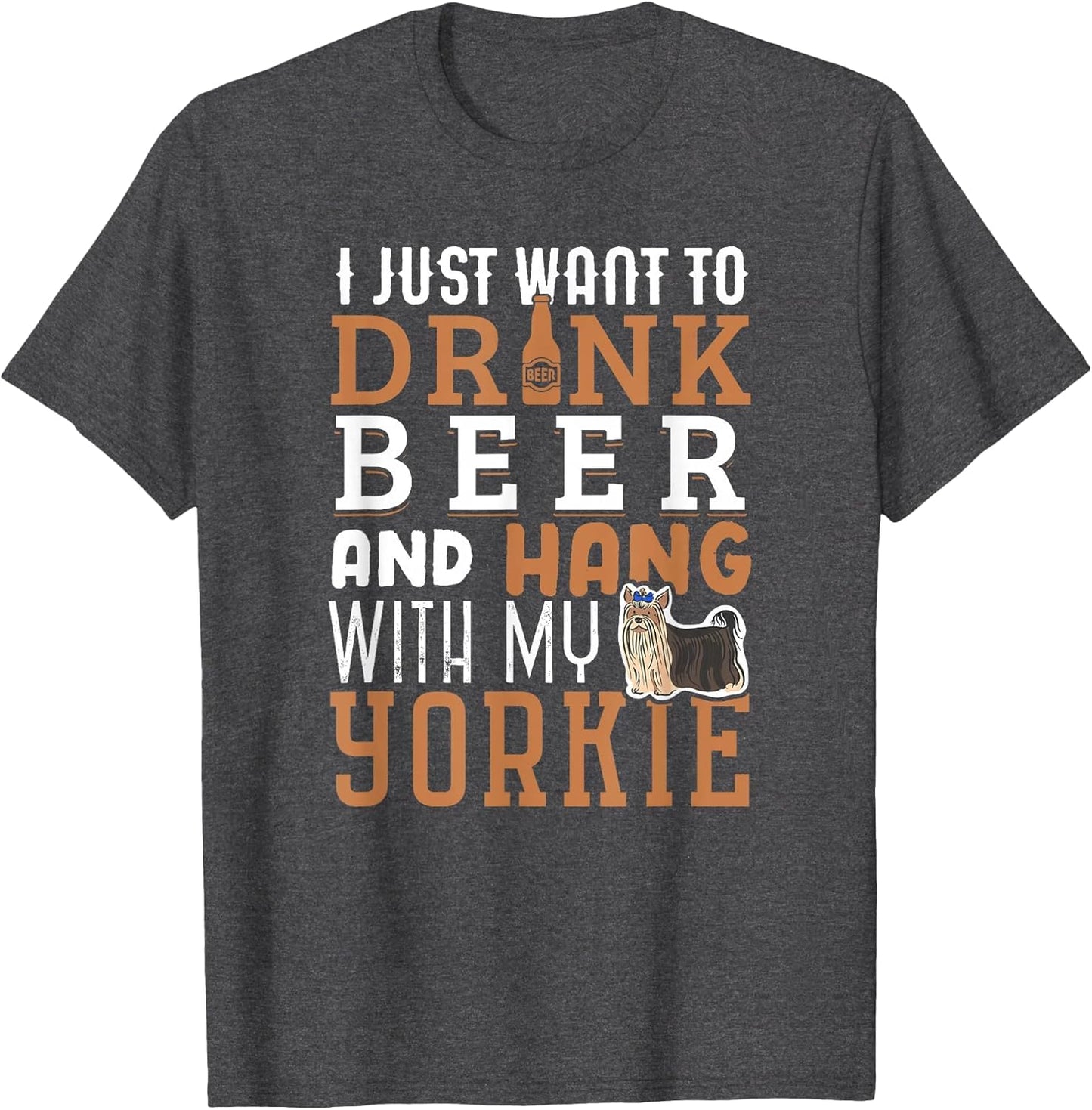 Yorkie Dad Shirt Funny Yorkshire Terrier Dog Lover Beer