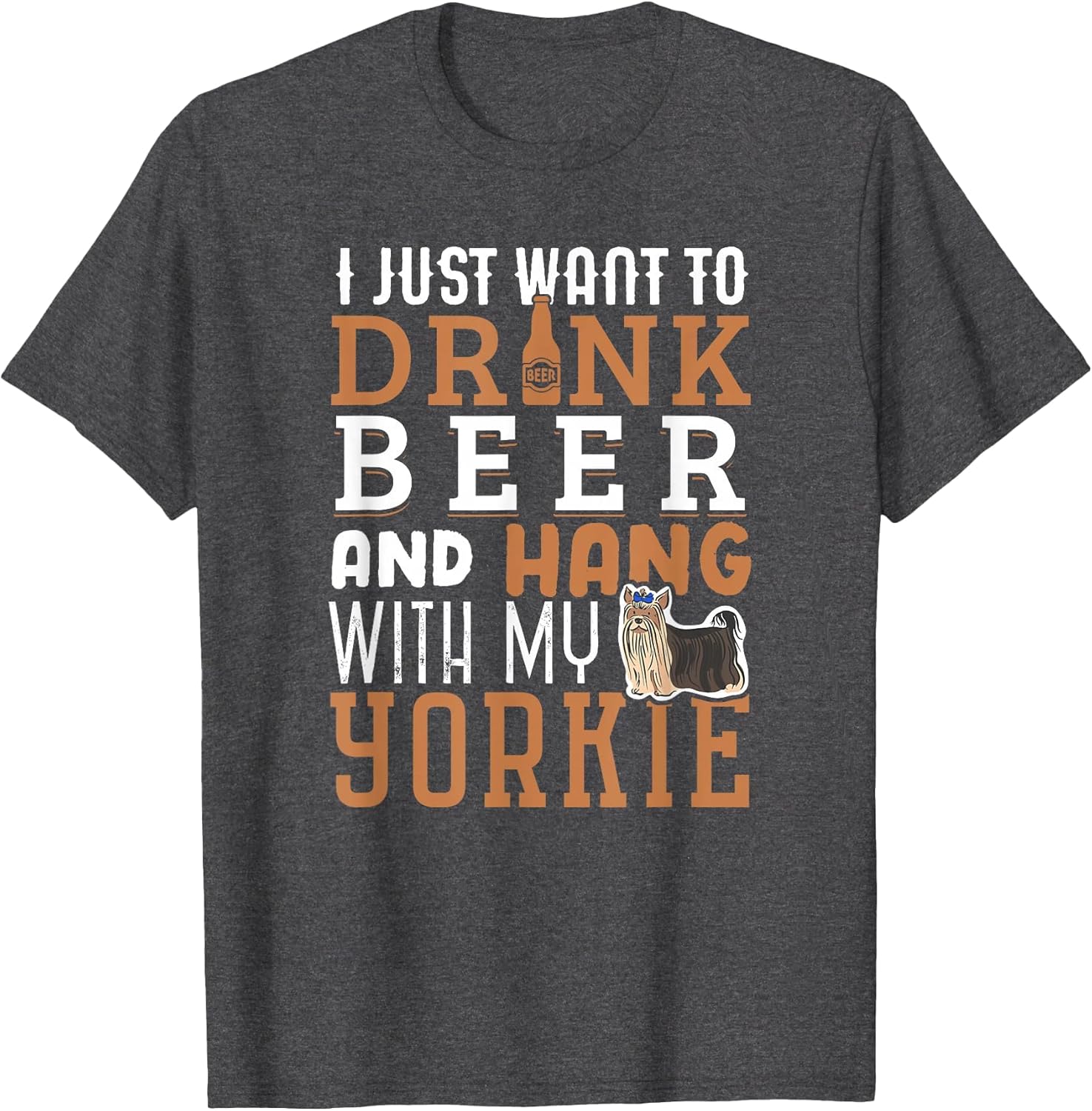 Yorkie Dad Shirt Funny Yorkshire Terrier Dog Lover Beer