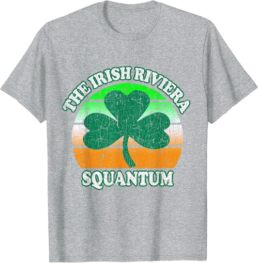 Squantum MA The Irish Riviera Funny Shamrock Retro