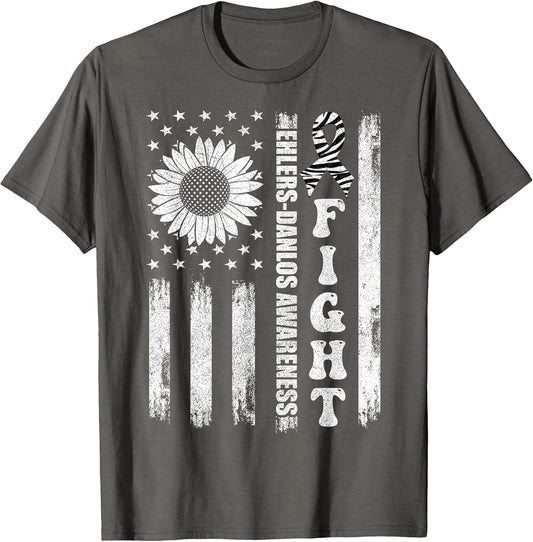 Fight Ehlers Danlos Awareness Shirts, American Flag EDS