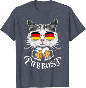 Funny Oktoberfest Cat Kitty Bavarian Drinking Beer Purrost