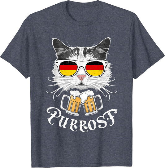 Funny Oktoberfest Cat Kitty Bavarian Drinking Beer Purrost