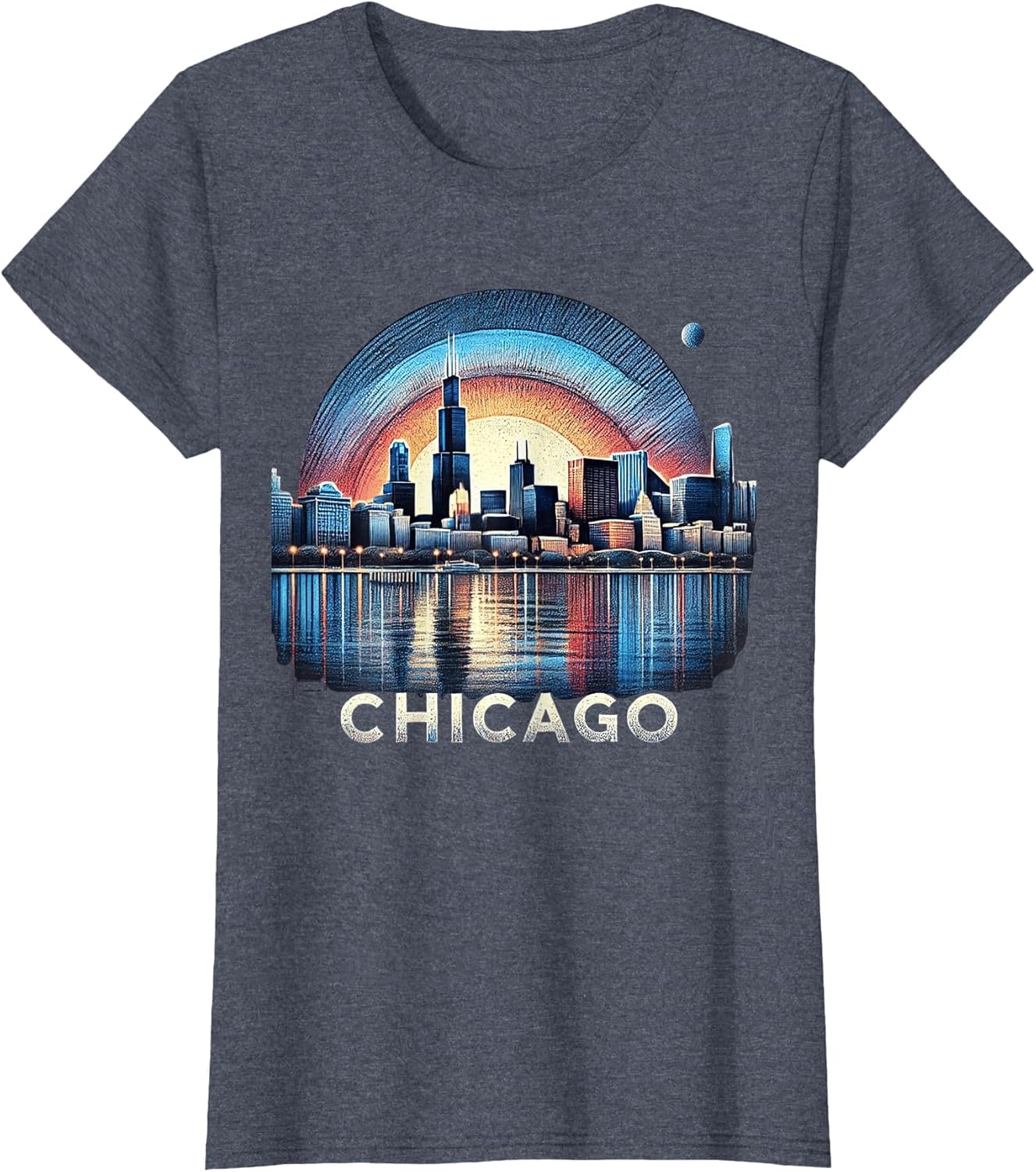 Vintage Chicago Illinois City Skyline Shirt Men Women Retro
