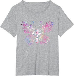 Butterfly Prayer Jesus Christian Cross Floral Pattern