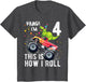 Kids T Rex Dinosaur Monster Truck 4th Birthday Boys and Girls