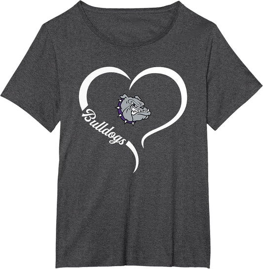 Brownsburg Bulldogs Logo Half Heart Slogan HS