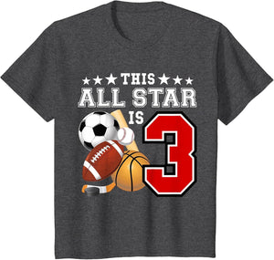 Kids 3 Year Old Sports Star Birthday Party All Sport 3rd Gift