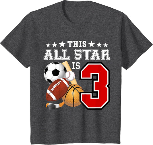 Kids 3 Year Old Sports Star Birthday Party All Sport 3rd Gift