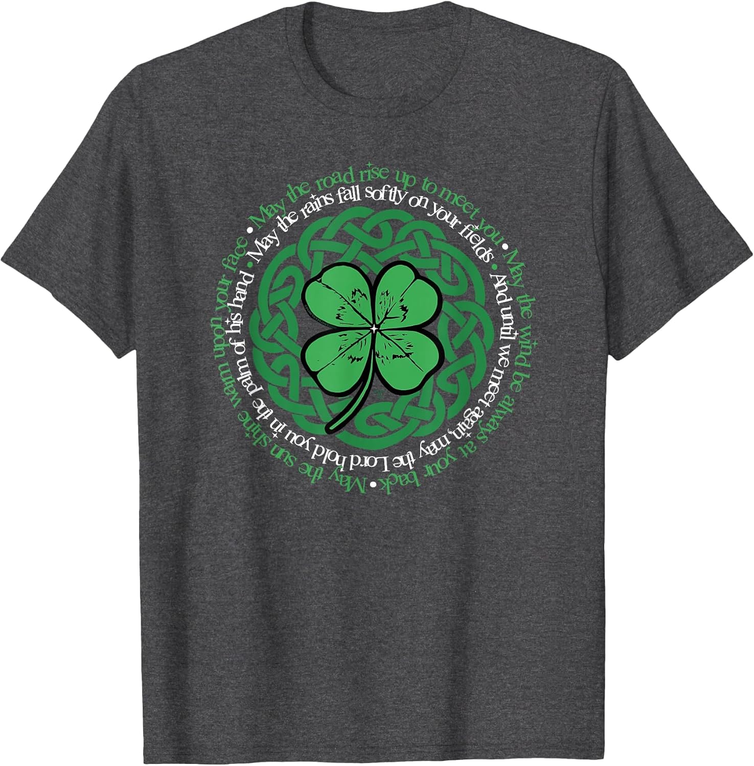 Irish Blessing, Celtic Knot & 4-Leaf Clover Luck Version B