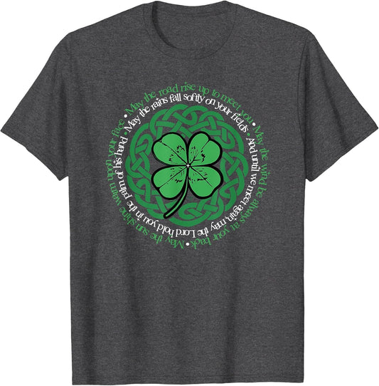 Irish Blessing, Celtic Knot & 4-Leaf Clover Luck Version B